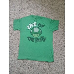 Super Mario Shirt Mens Large Green Life Of The Party Game Nintendo Retro!!